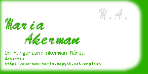 maria akerman business card